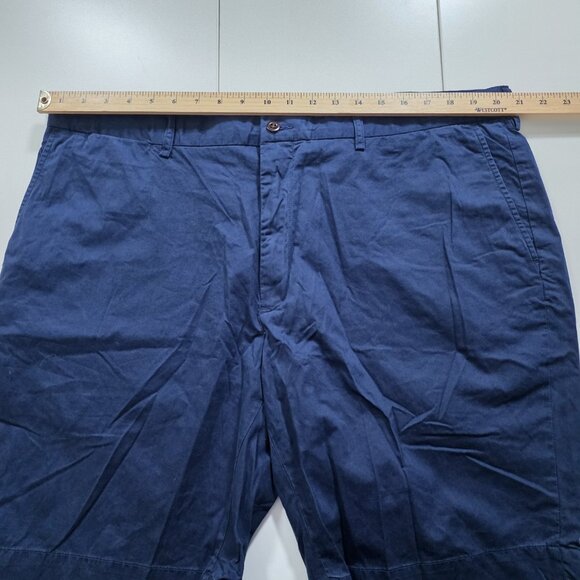 Polo Ralph Lauren Chino Shorts Mens 42 Navy Pockets Zip Cotton Classic Fit 9" - Picture 4 of 16
